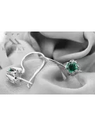 Ασήμι 925 14k 583 Emerald Σκουλαρίκια vec053s Russian Soviet USSR Vintage craft Art Deco style